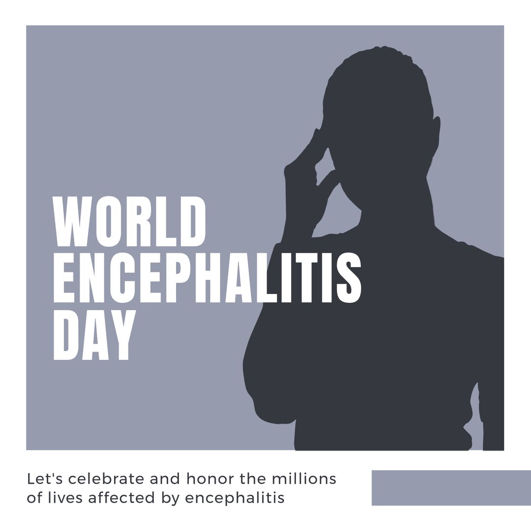 World Encephalitis Day Silhouette with Headache Symbolism