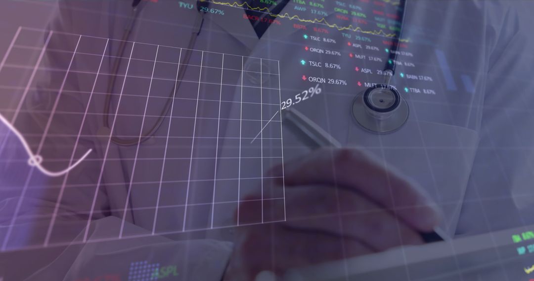 Businessman Analyzing Financial Data Amidst Digital Connections