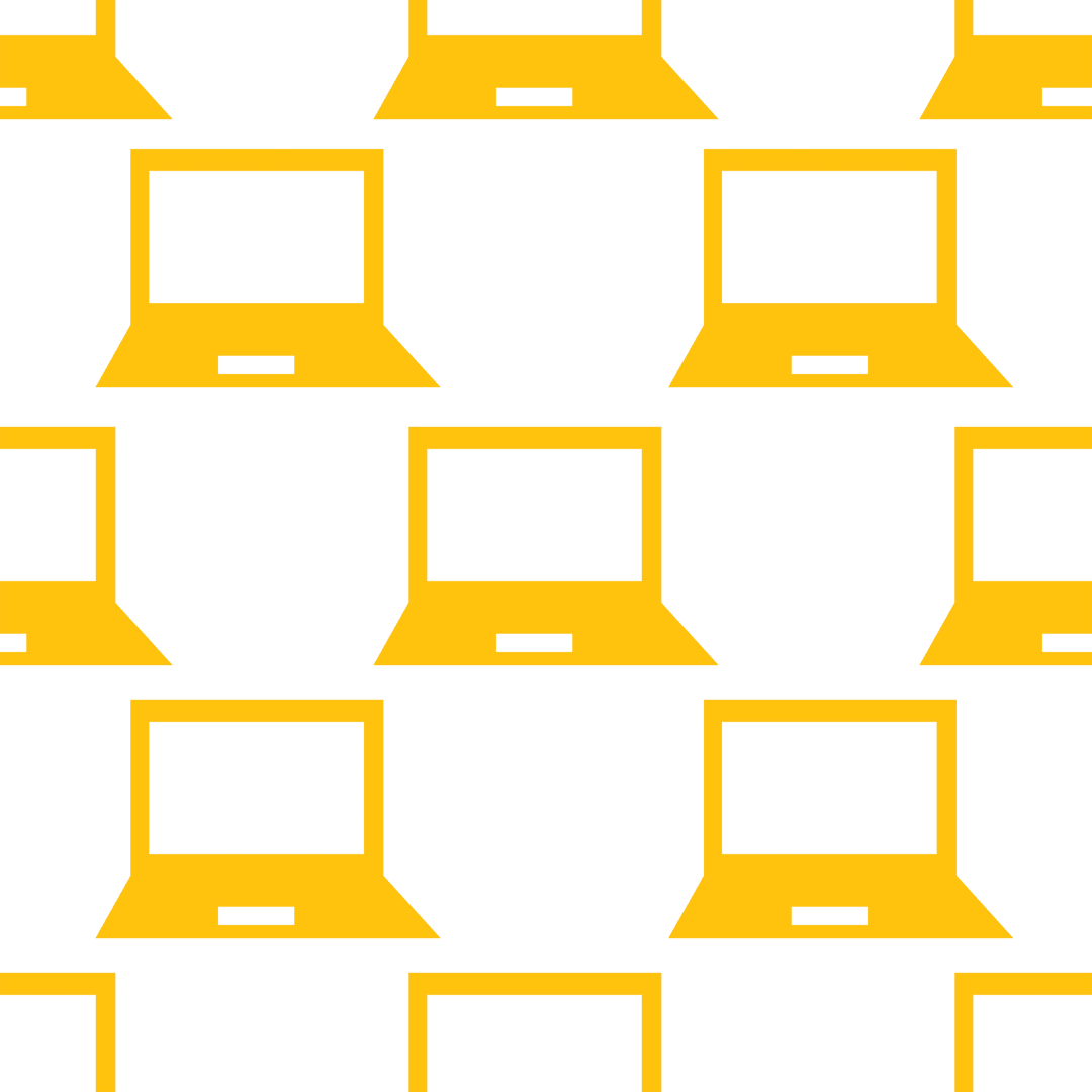 Transparent Yellow Laptop Pattern Design on Clear Background