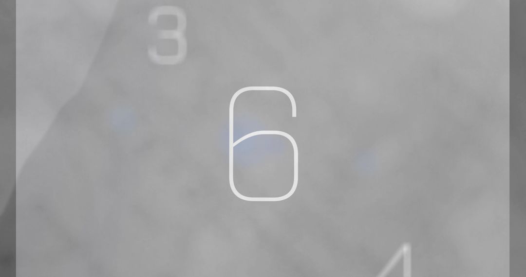 Digital Countdown 6 Against Abstract Grey Background
