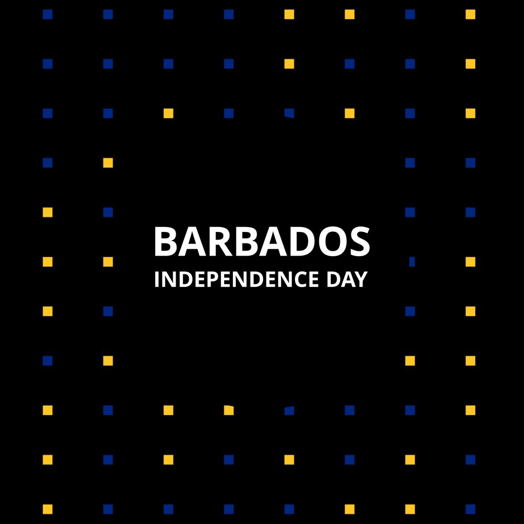 Barbados Independence Day Celebration Design with Blue and Yellow Pattern