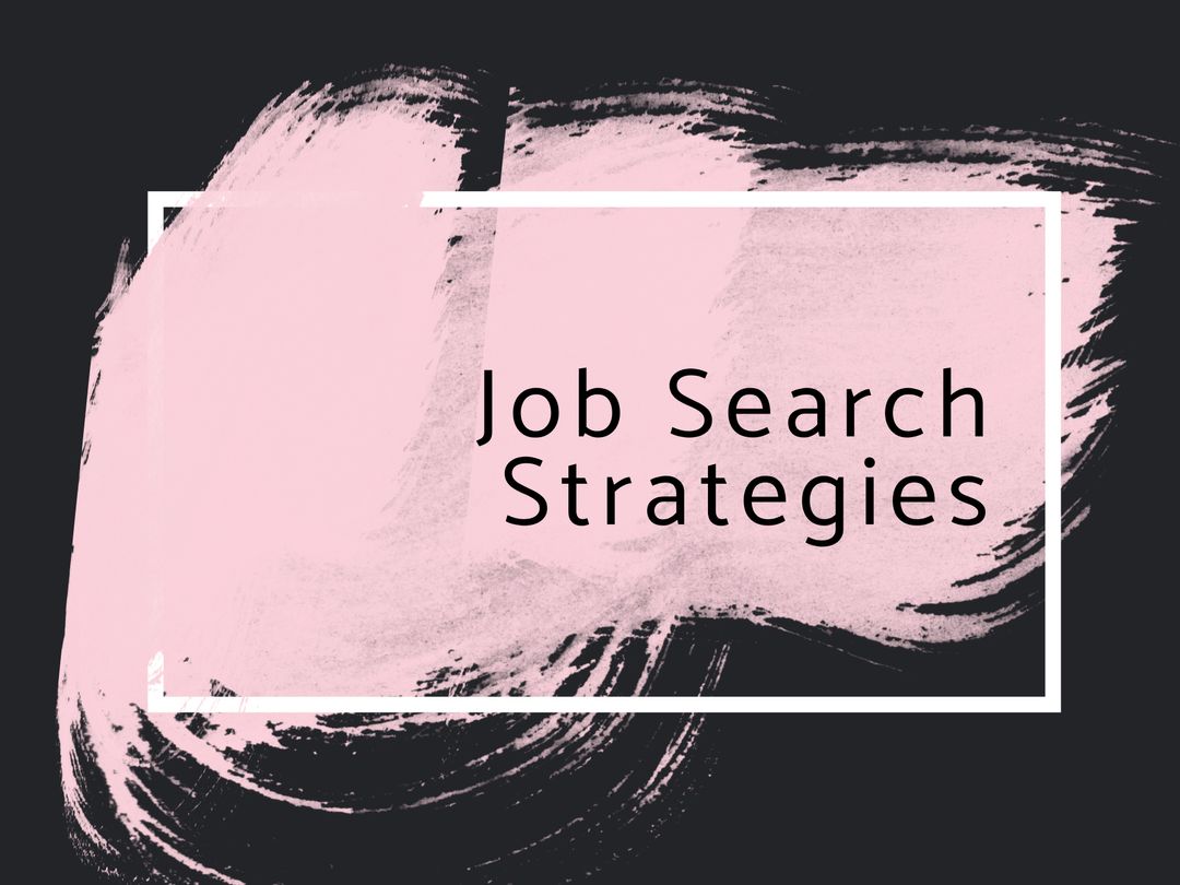 Modern Job Search Strategies Design on Pink and Black