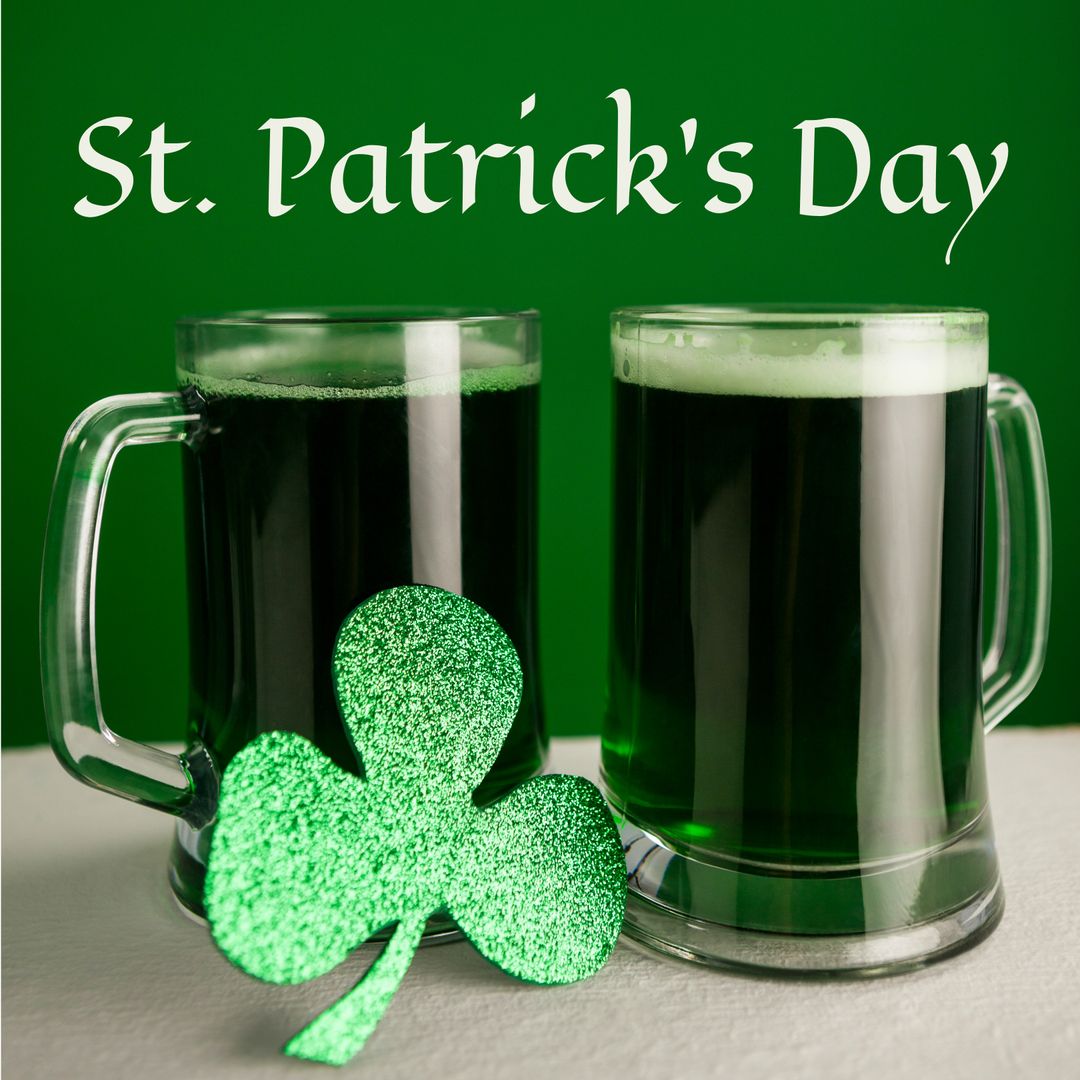 St. Patrick's Day Celebration with Green Beer and Shamrock