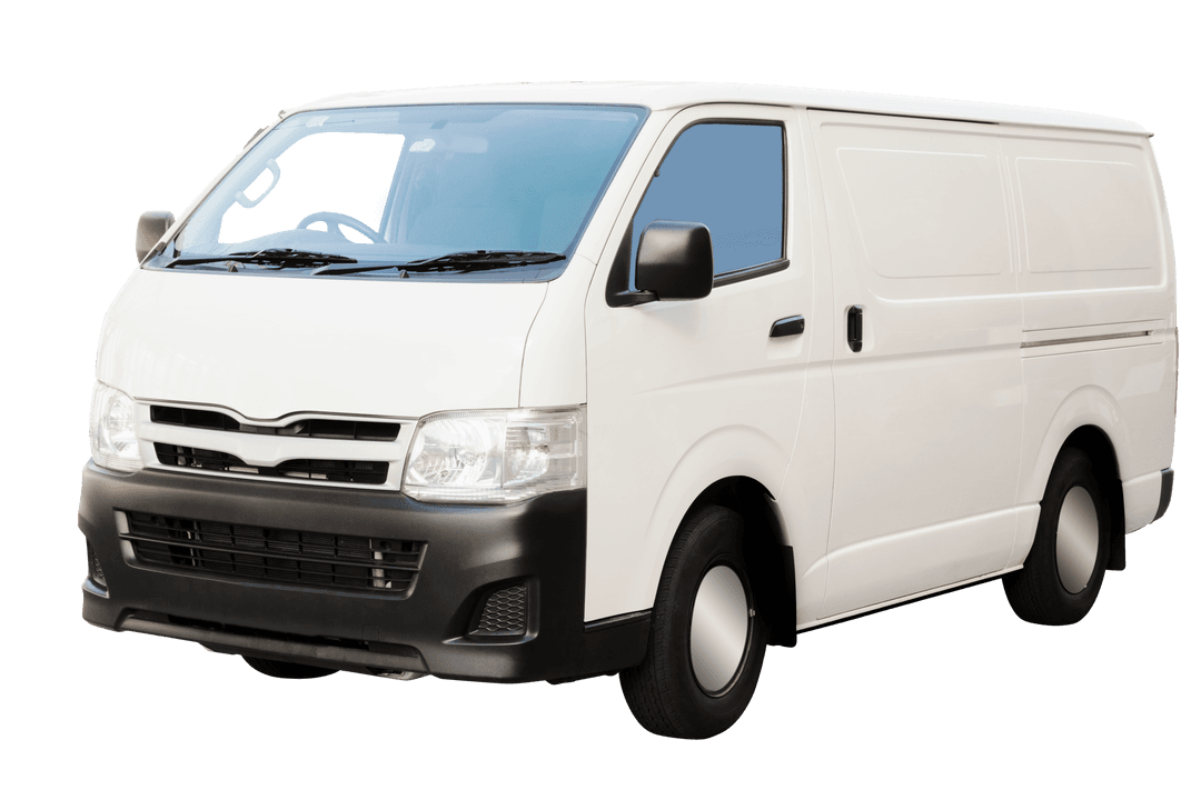 White Van Isolated on Transparent Background for Delivery Concept