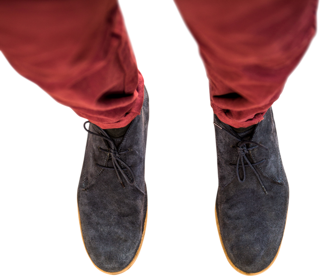 Transparent close-up of man wearing black shoes and red pants - Download Free Stock Images Pikwizard.com