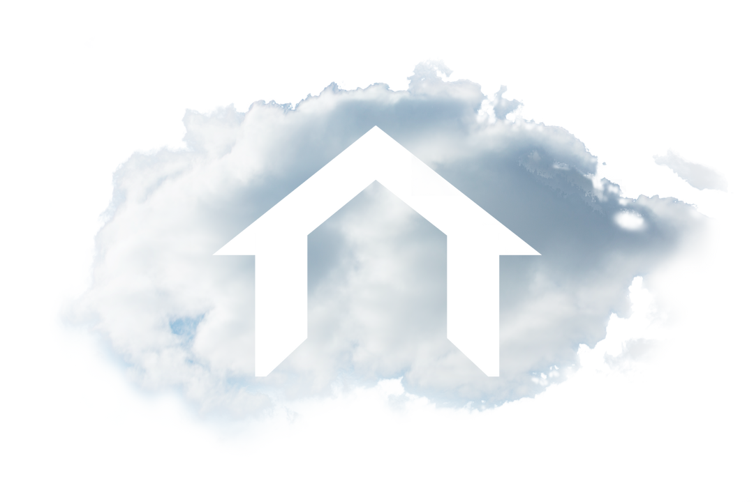 Transparent Cloud with House Icon For Digital Communication Concept - Download Free Stock Images Pikwizard.com