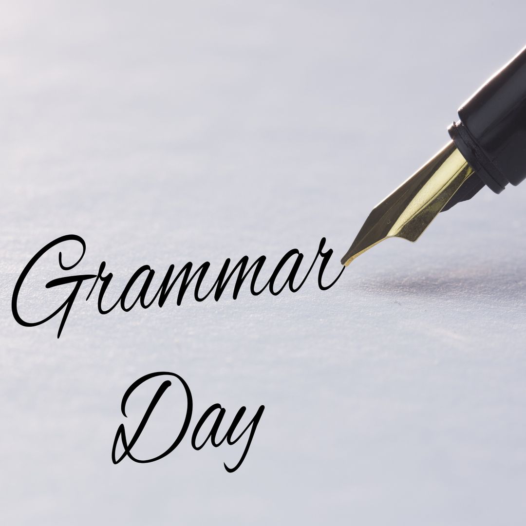 Celebrating Grammar Day with Fountain Pen on Paper Illustration