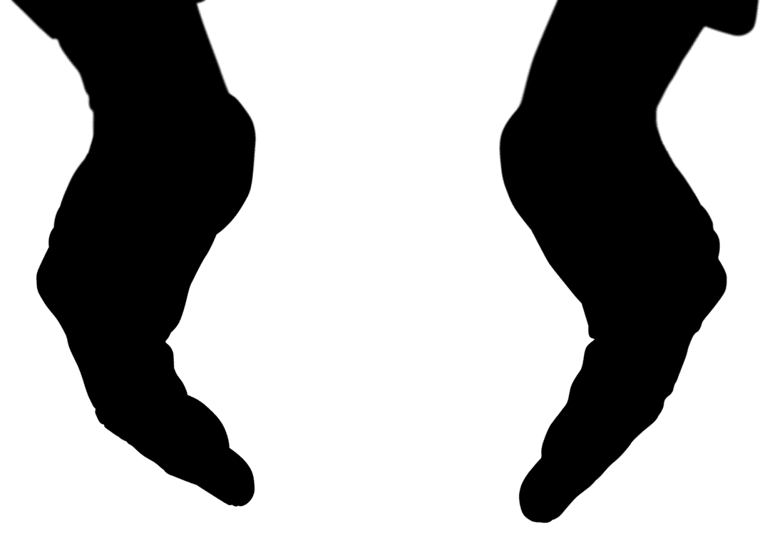 Silhouette of Diverse Hands on Transparent Background