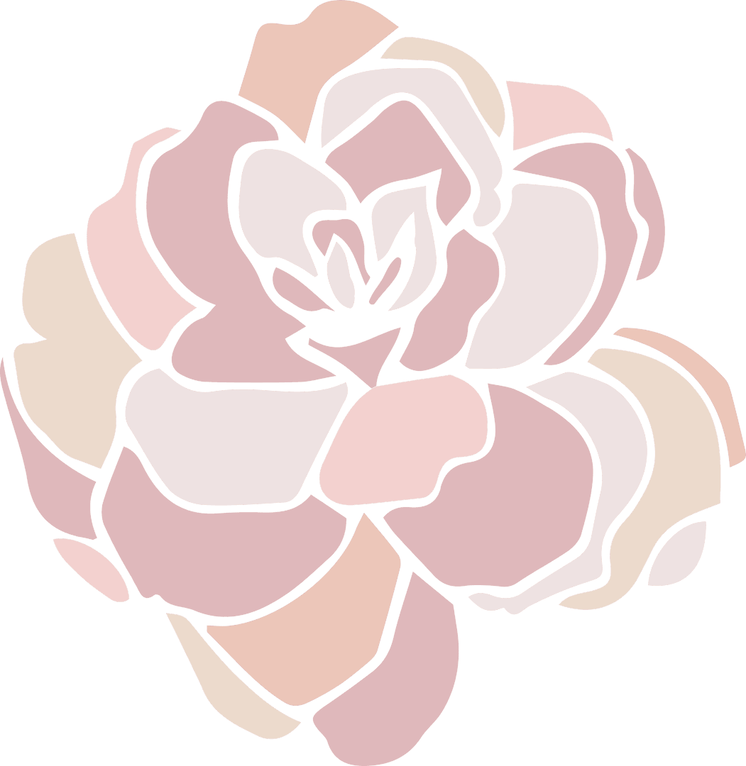 Elegant Floral Vector with Rose-Like Petals on Transparent Background