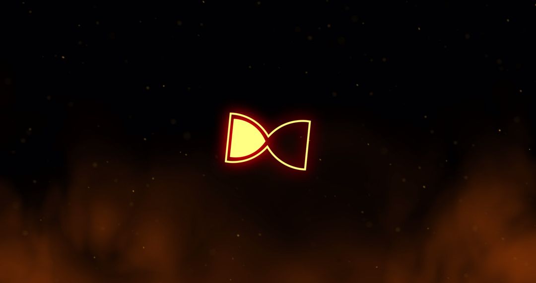 Glowing Digital Hourglass Indicator on Cosmic Background