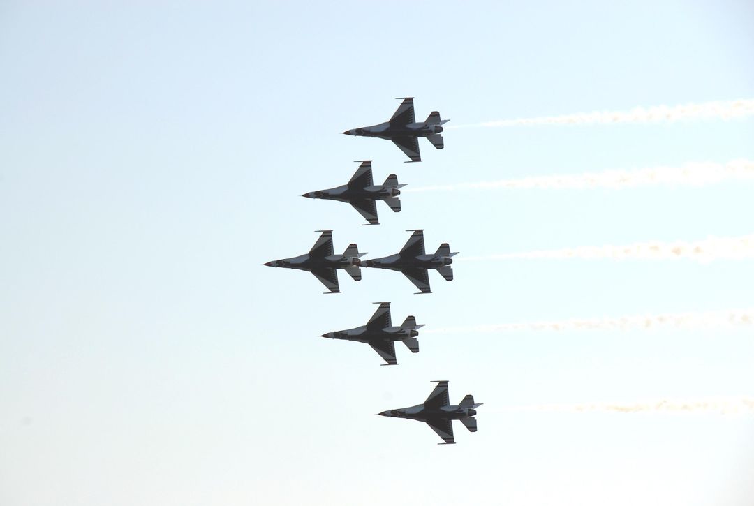 USAF Thunderbirds in Close Formation at World Space Expo - Free Images, Stock Photos and Pictures on Pikwizard.com