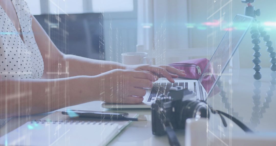 Expert Woman Analyzing Data on Laptop in Technology Workspace