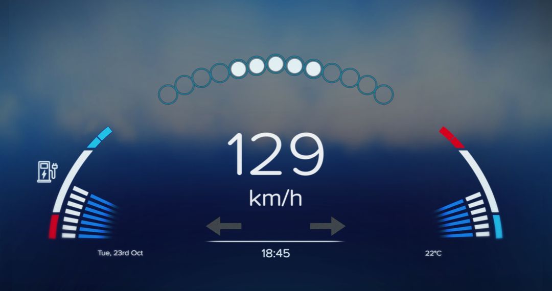 Modern Automobile Digital Speedometer Dashboard Display