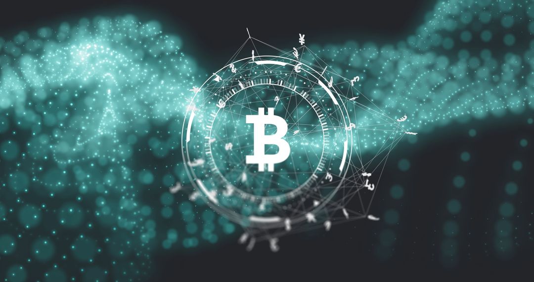 Abstract Digital Bitcoin Futuristic Network Representation