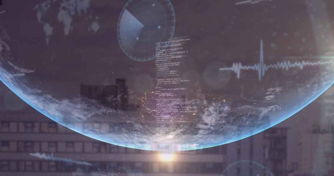 Futuristic Digital Interface with Global Connectivity Concept