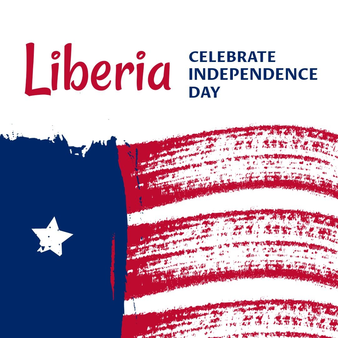 Illustration of liberia celebrate independence day text with national flag on white background - Download Free Stock Templates Pikwizard.com