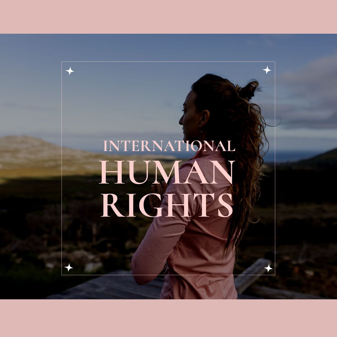 Celebration of Human Rights with Empowering Text Overlay