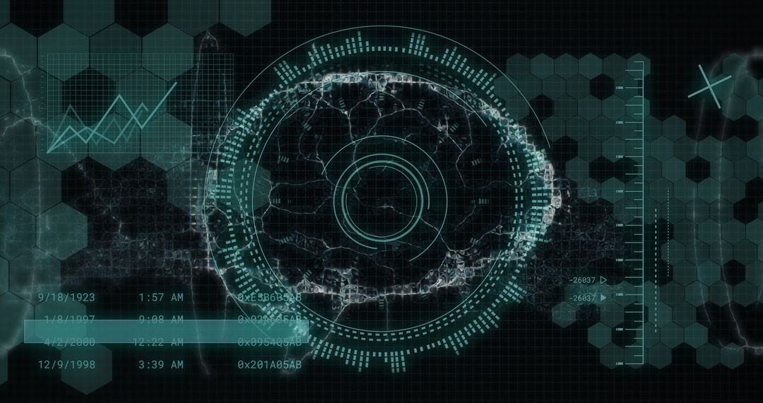 Futuristic Digital Interface Display with Data Analytics