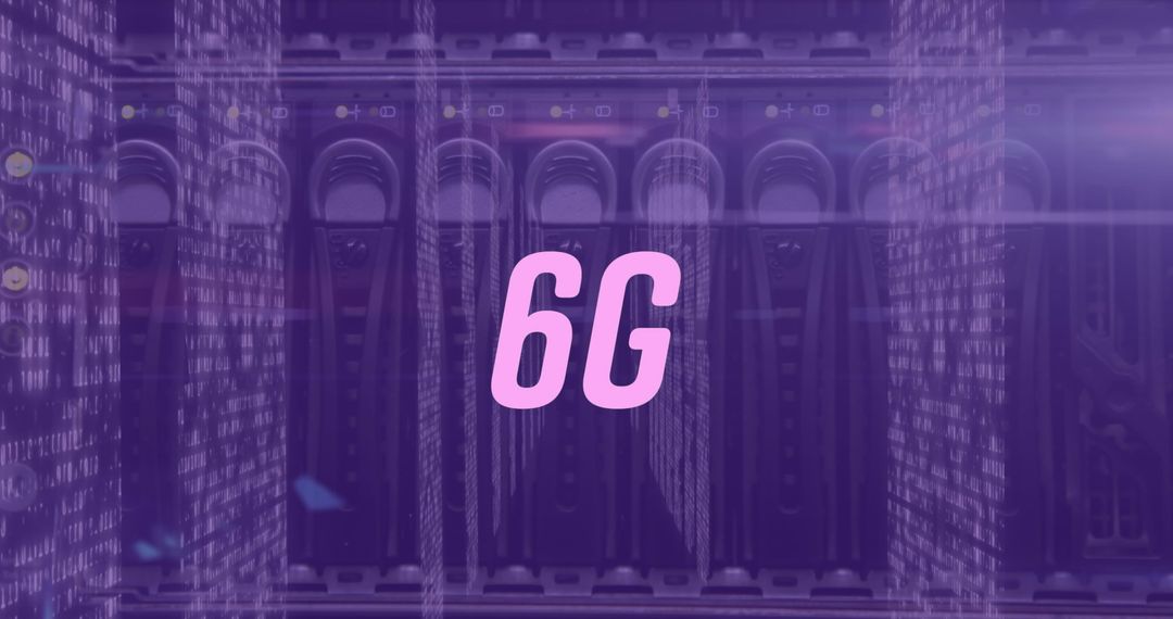 Futuristic 6G Network Concept with Data Interface Background