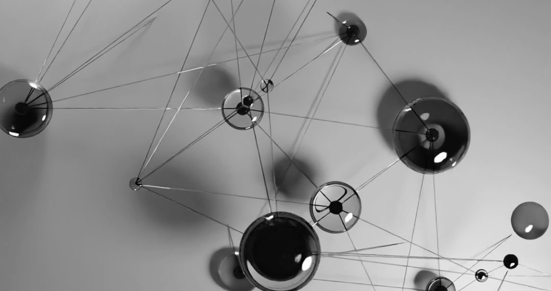 Futuristic Digital Network with Abstract Connection Nodes