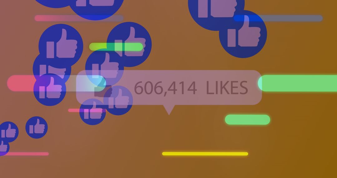 Floating Social Media Reactions with Orange Background