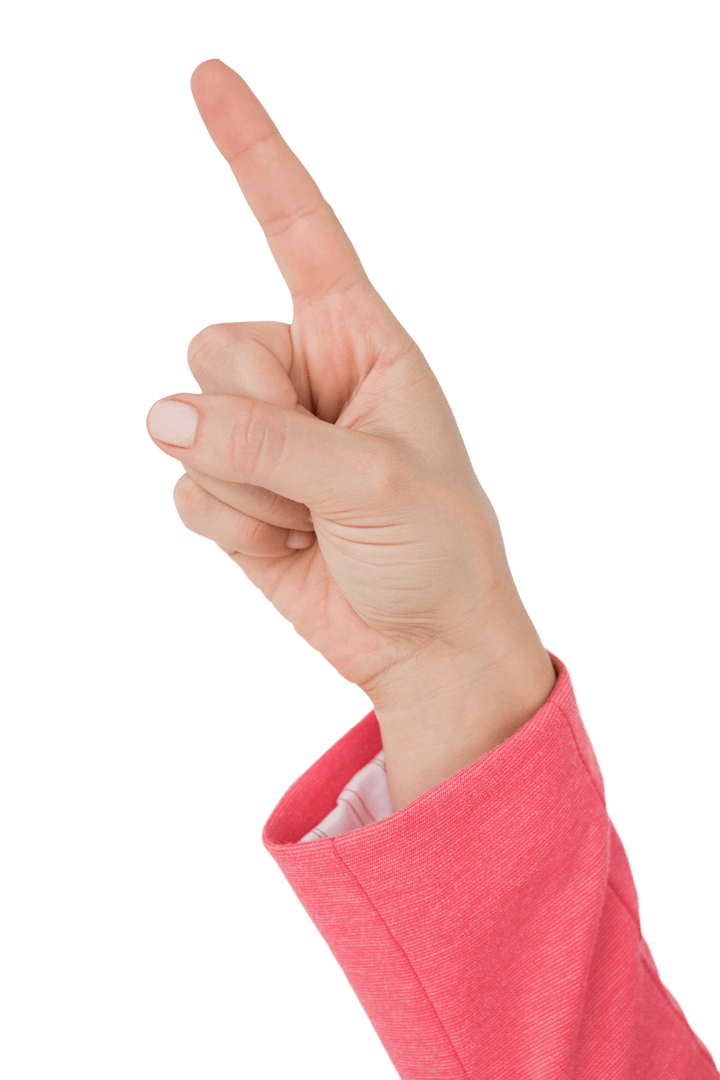 Businesswoman Pointing Finger Transparent Isolated Sign