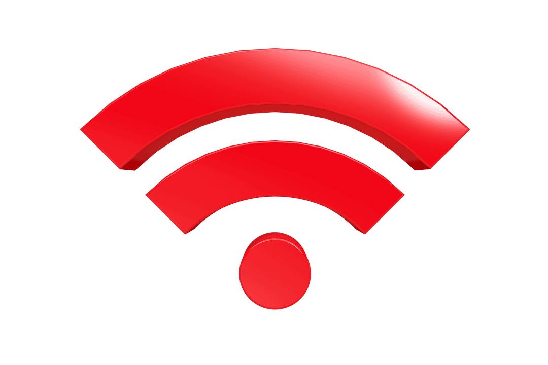 Red WiFi Icon Isolated on Transparent Background Technology Vector - Download Free Stock Images Pikwizard.com