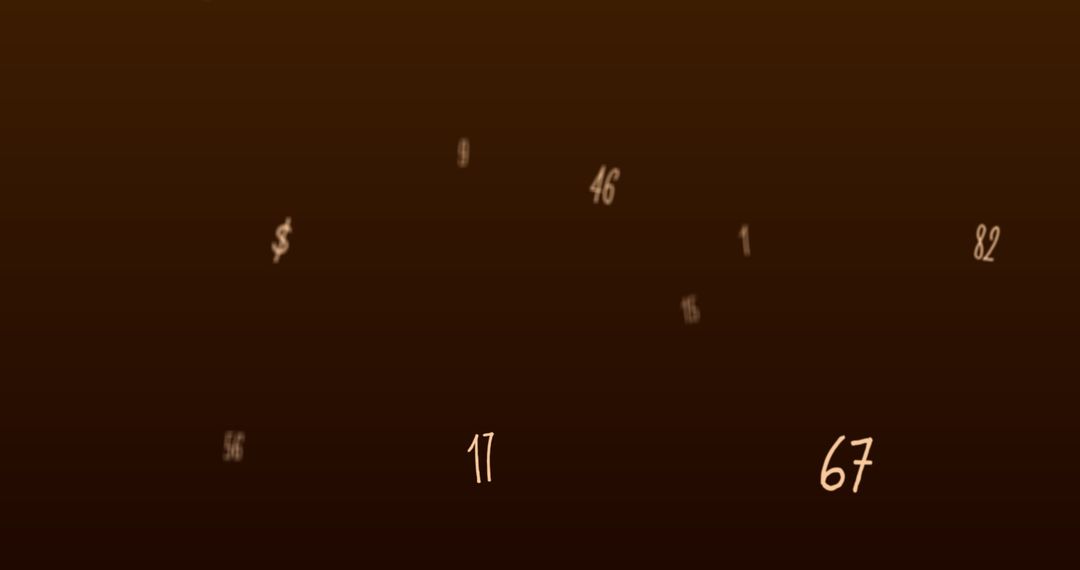 Abstract Numbers and Symbols Floating in Dark Space