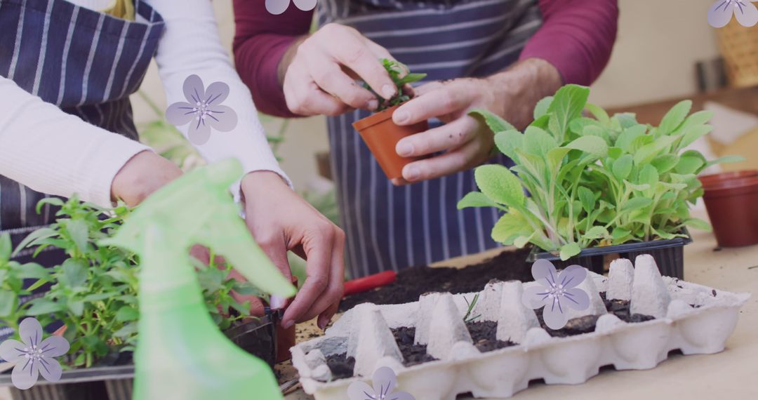 Couple Enjoys Spring Gardening Activity Together