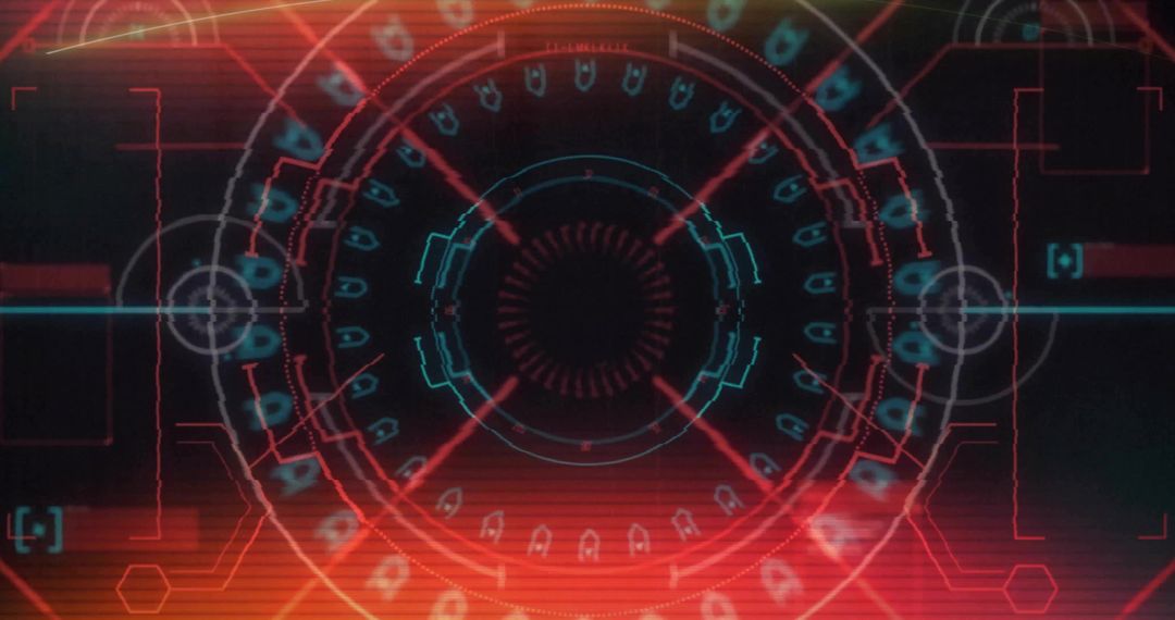 Futuristic Interface with Digital HUD Design in Cyber Theme