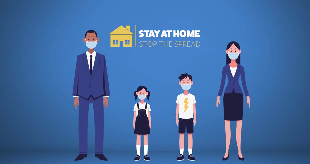 Family Encouraging Staying Home for Preventing Spread