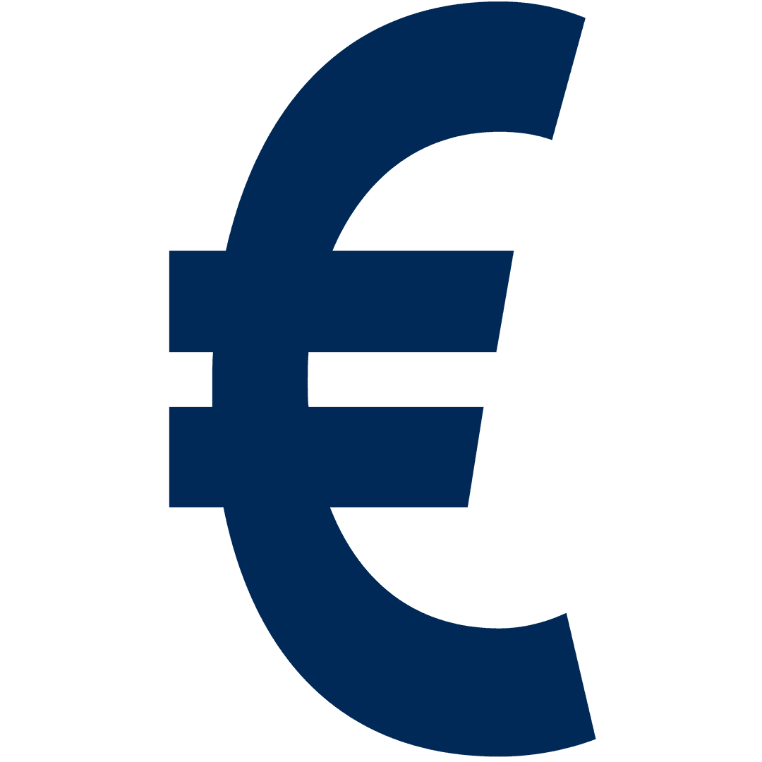 Euro Currency Symbol on Transparent Background for Finance Design