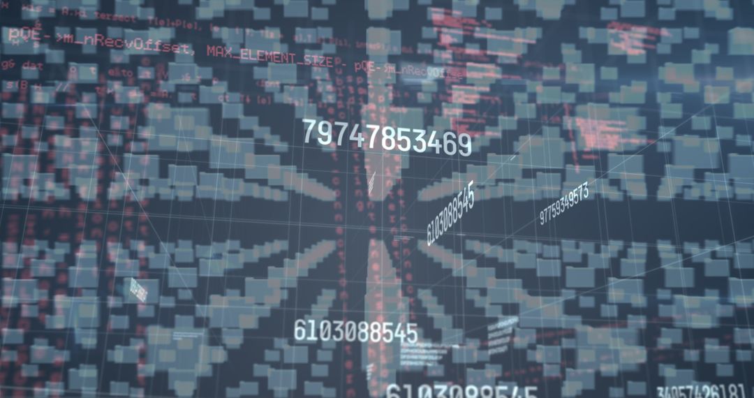 Digital Security and Data Processing Concept with Integrated Padlock Graphics
