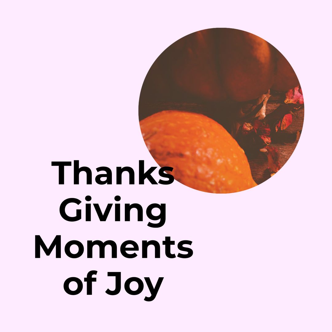 Thanksgiving Celebration Moments with Pumpkins Text Design