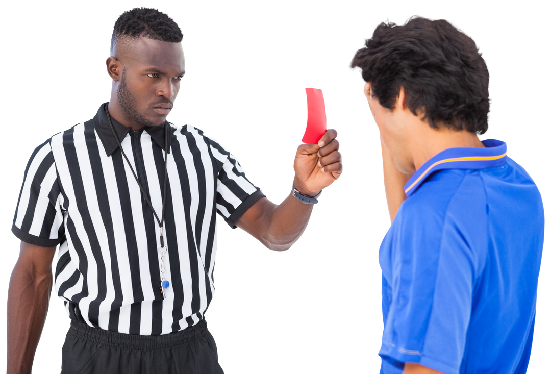 Transparent Referee Showing Red Card to Soccer Player - Download Free Stock Images Pikwizard.com