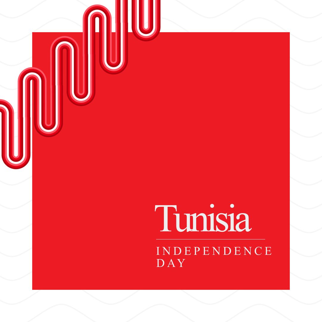 Tunisia Independence Day Celebration Graphic with Red and White Theme - Download Free Stock Templates Pikwizard.com