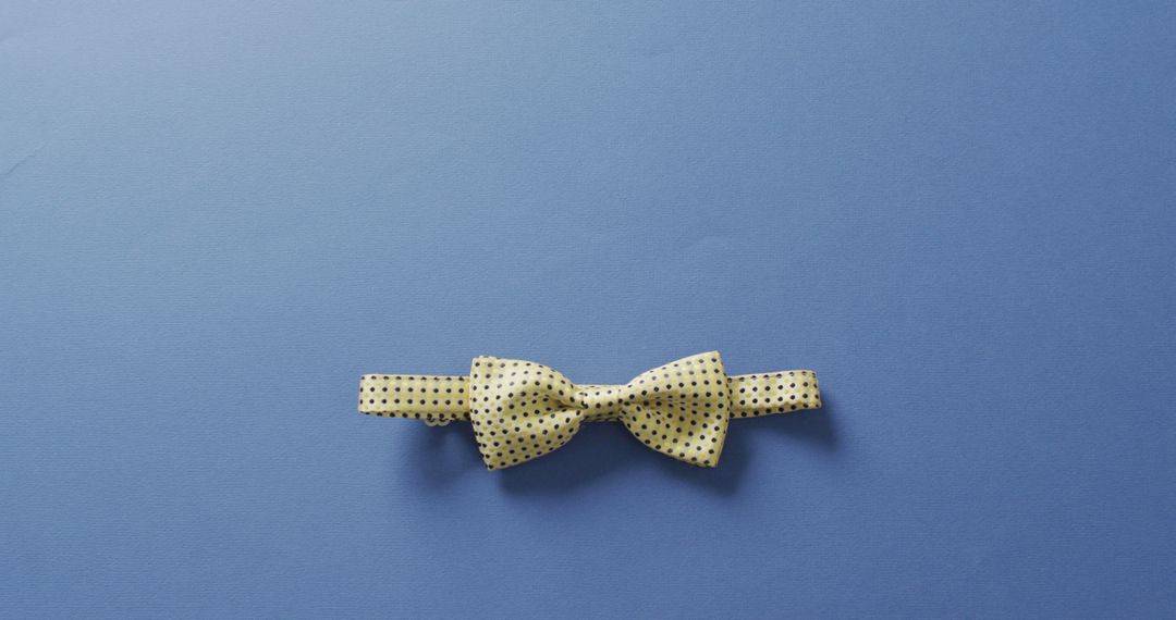 Yellow Polka Dot Bowtie on Blue Background - Free Images, Stock Photos and Pictures on Pikwizard.com
