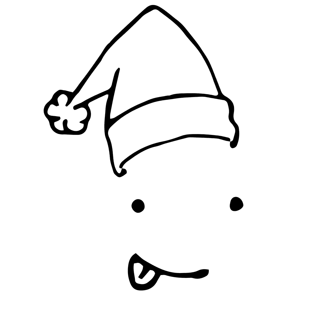 Santa Hat and Christmas Smile on Transparent Background