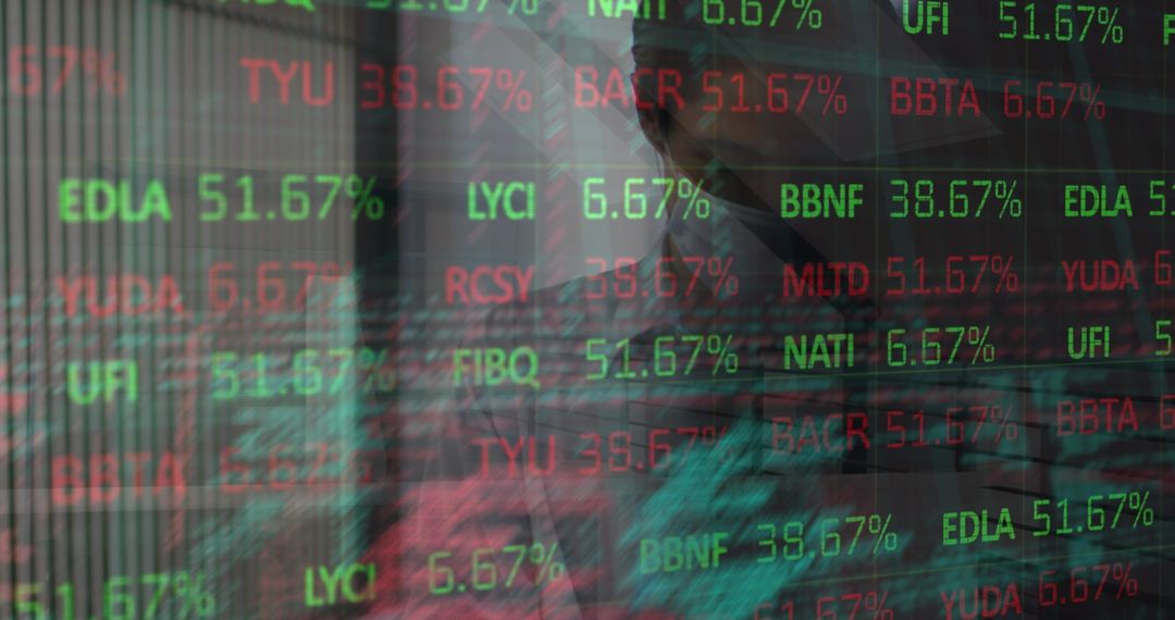 Businessman Analyzing Stock Data Amid Pandemic in Office