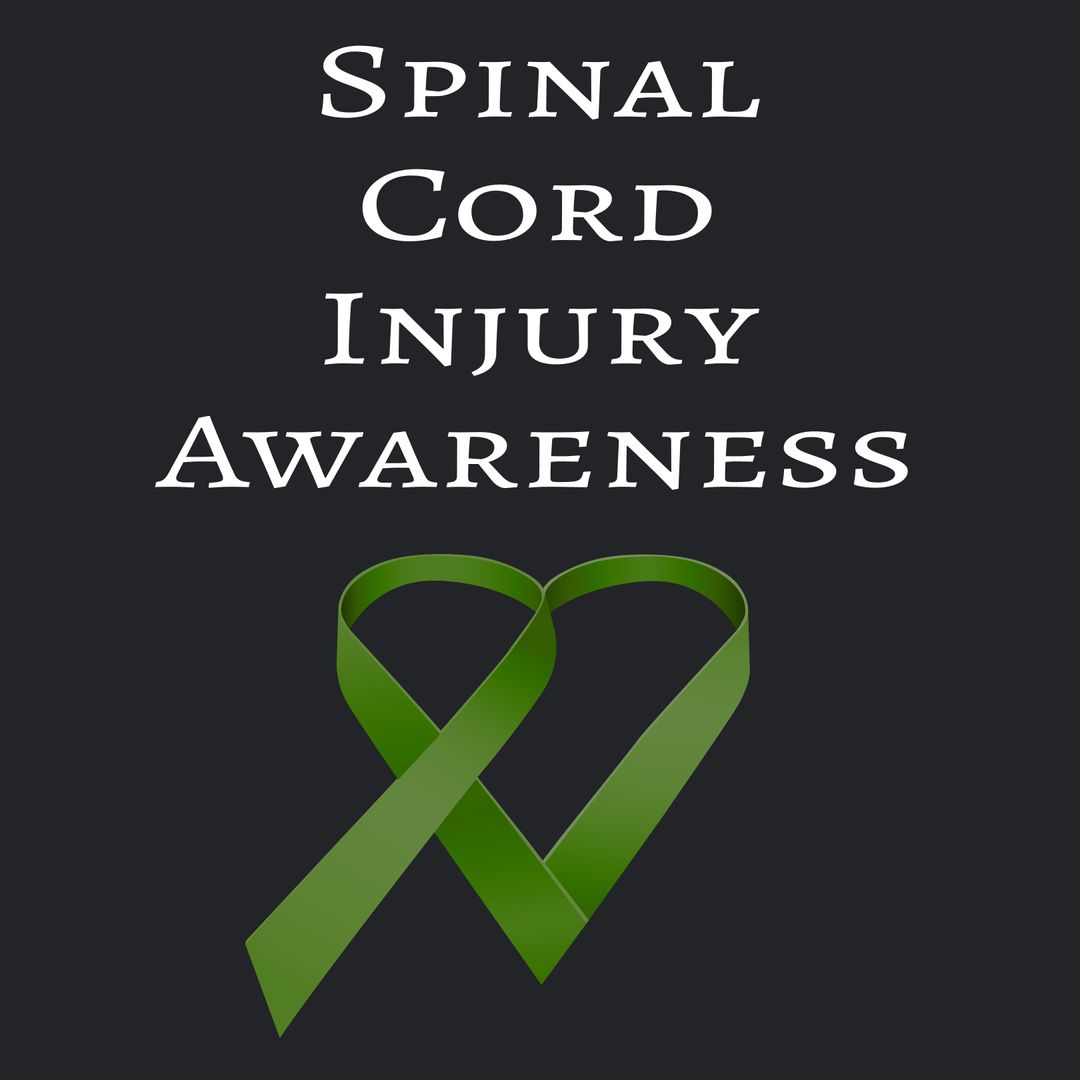 Green Ribbon Symbolizing Spinal Cord Injury Awareness Graphic