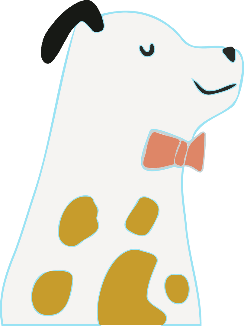 Charming Dog in Bow Tie on Transparent Background: Playful Illustration Art