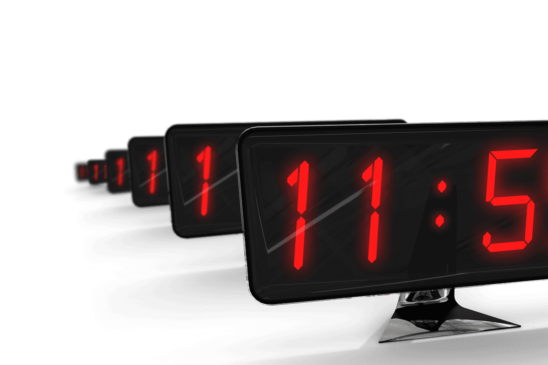 Transparent Digital Clocks with 11:5 Display Multiplication