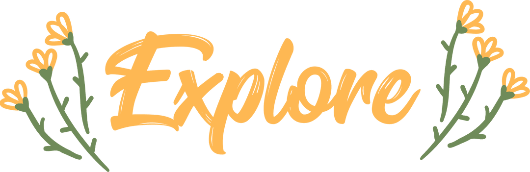 Elegant Floral Explore Text on Transparent Background