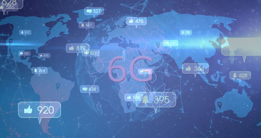 Futuristic 6G Network Interface with Global Connectivity Theme