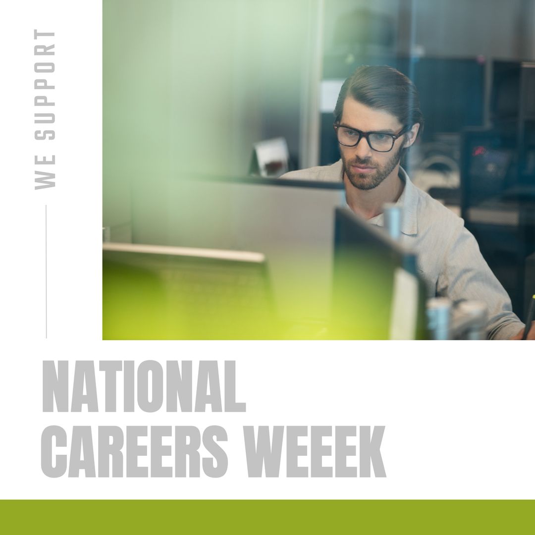 Focused Professional Supporting National Careers Week in Office