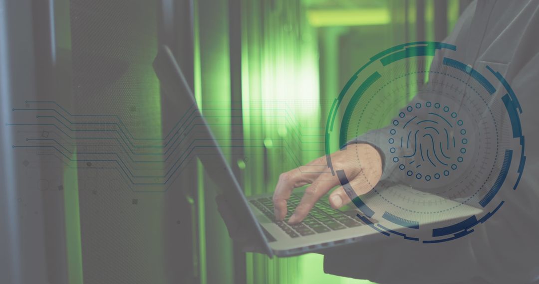 Cybersecurity with Digital Interface in Server Room