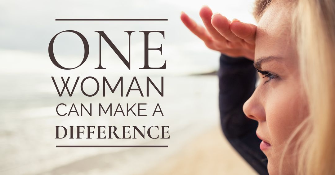 Determined Woman Gazing into Distance Symbolizing Empowerment