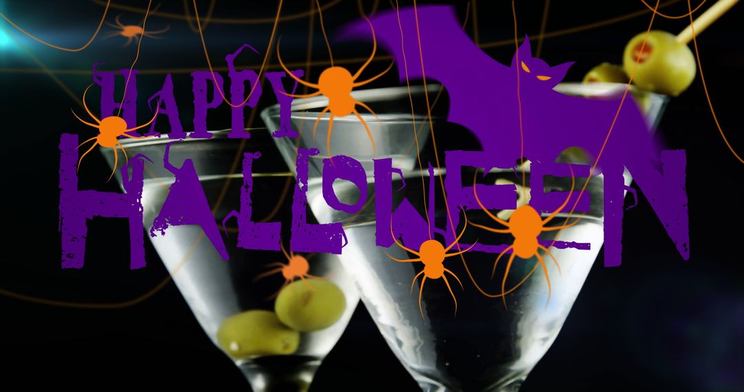 Halloween Party Drinks with Festive Graphics