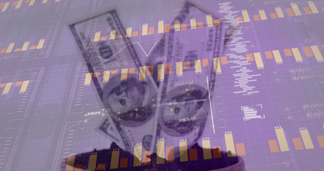 Digital Finance Concept with Currency and Graph Overlays