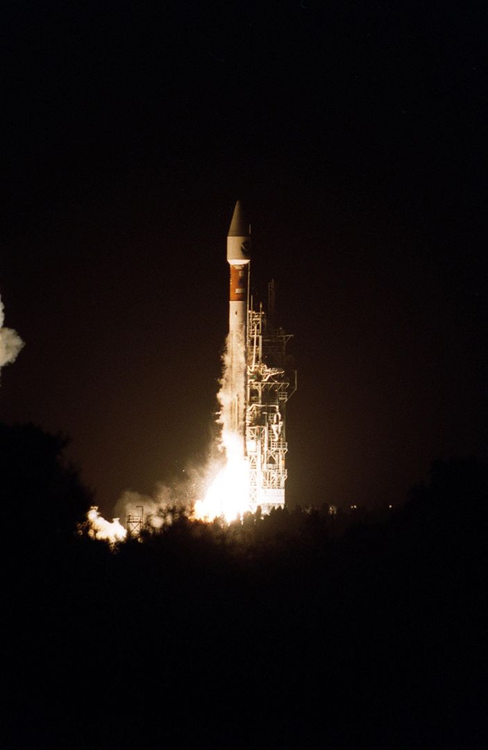 Nighttime Launch of Atlas II Rocket with GOES-M Satellite - Free Images, Stock Photos and Pictures on Pikwizard.com